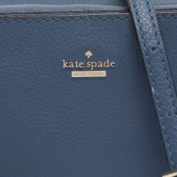 Pre Owned Kate Spade Blue Leather Kingston Drive Arla Crossbody Bag