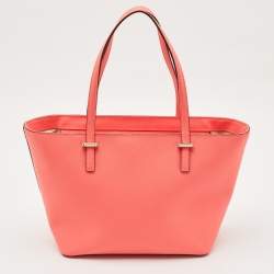 Pre Owned Kate Spade Neon Pink Leather Cedar Street Harmony Tote
