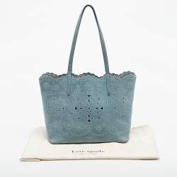 Pre Owned Kate Spade Light Blue Denim Do It All Tote
