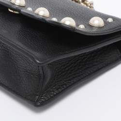 Pre Owned Kate Spade Black Leather Hayes Street Hayzel Pearl Shoulder Bag