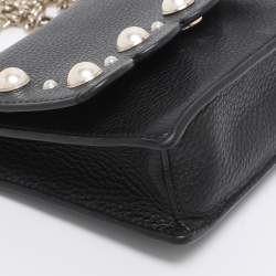Pre Owned Kate Spade Black Leather Hayes Street Hayzel Pearl Shoulder Bag