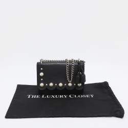 Pre Owned Kate Spade Black Leather Hayes Street Hayzel Pearl Shoulder Bag