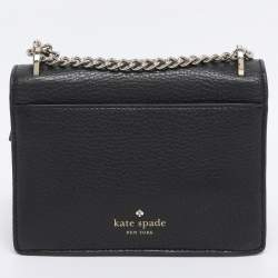 Pre Owned Kate Spade Black Leather Hayes Street Hayzel Pearl Shoulder Bag