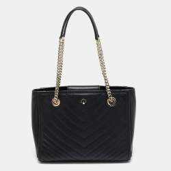 Pre Owned Kate Spade Black Quilted Leather Amelia Tote