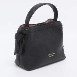 Pre Owned Kate Spade Black Leather Mini Knot Top Handle Crossbody Bag