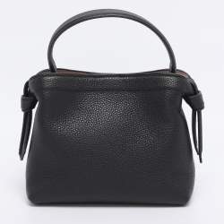 Pre Owned Kate Spade Black Leather Mini Knot Top Handle Crossbody Bag