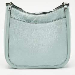 Pre Owned Kate Spade Light Blue Leather Roulette Messenger Bag