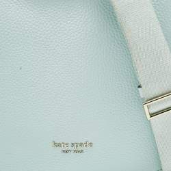 Pre Owned Kate Spade Light Blue Leather Roulette Messenger Bag