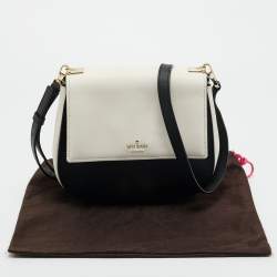 Pre Owned Kate Spade White/Black Leather Medium Cameron Street Byrdie Crossbody Bag