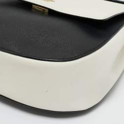 Pre Owned Kate Spade White/Black Leather Medium Cameron Street Byrdie Crossbody Bag