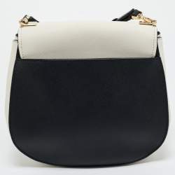 Pre Owned Kate Spade White/Black Leather Medium Cameron Street Byrdie Crossbody Bag
