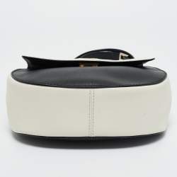 Pre Owned Kate Spade White/Black Leather Medium Cameron Street Byrdie Crossbody Bag