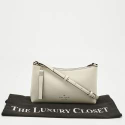 Pre Owned Kate Spade Off White Leather Sadie Crossbody Bag