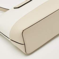 Pre Owned Kate Spade White/Beige Leather Bay Street Hanna Crossbody Bag