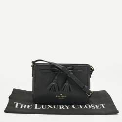 Pre Owned Kate Spade Black Leather Hayes Street Eniko Crossbody Bag
