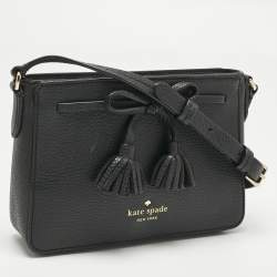 Pre Owned Kate Spade Black Leather Hayes Street Eniko Crossbody Bag