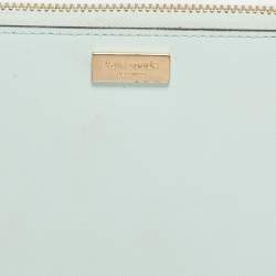 Pre Owned Kate Spade Turquoise Blue Leather Newburry Lane Talla Wallet