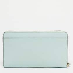 Pre Owned Kate Spade Turquoise Blue Leather Newburry Lane Talla Wallet