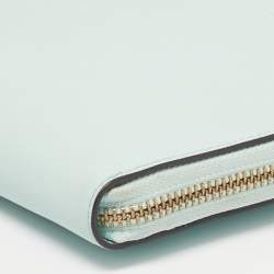 Pre Owned Kate Spade Turquoise Blue Leather Newburry Lane Talla Wallet