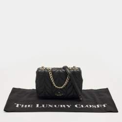 Pre Owned Kate Spade Black Quilted Leather Emelyn Shoulder Bag