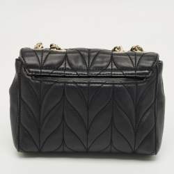 Pre Owned Kate Spade Black Quilted Leather Emelyn Shoulder Bag