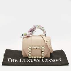 Pre Owned Kate Spade Beige Leather Knollwood Drive Buckle Hope Top Handle Bag