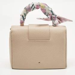 Pre Owned Kate Spade Beige Leather Knollwood Drive Buckle Hope Top Handle Bag