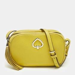 Pre Owned Kate Spade Green Leather Kourtney Camera Crossbody Bag