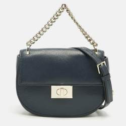 Pre Owned Kate Spade Navy Blue Leather Greenwood Place Rita Crossbody Bag