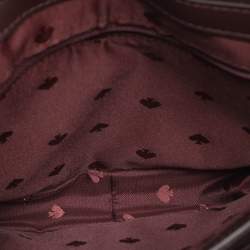 Pre Owned Kate Spade Red/Brown Canvas and Leather Blake Plaid Crossbody Bag