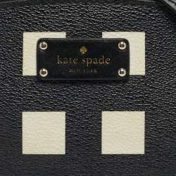 Pre Owned Kate Spade Black/White Leather Grove Street Millie Art Crossbody Bag
