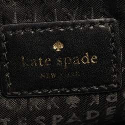 Pre Owned Kate Spade Black/White Leather Grove Street Millie Art Crossbody Bag