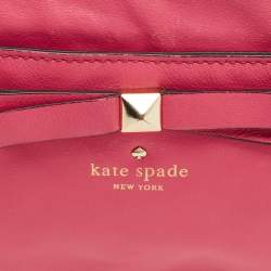 Pre Owned Kate Spade Beacon Court Angelica Fuchsia Leather Crossbody Bag