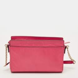 Pre Owned Kate Spade Beacon Court Angelica Fuchsia Leather Crossbody Bag