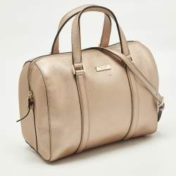 Pre Owned حقيبة ساتشل جلد خوخي معدني نيو بيري لين كيت سبيد