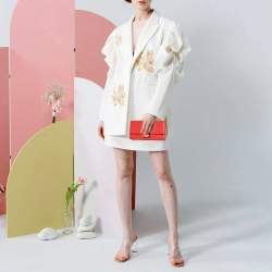 مملوكة مسبقًا Kate Spade Coral Red Grained Leather Clutch