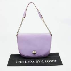 Pre Owned Kate Spade New Bond Street Sawyer Lilac Leather Hobo