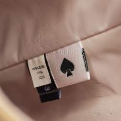 مملوكة مسبقًا حقيبة كروس كيت سبيد "شامبين بوكس" جلد منسوج مطبوع بني/فوشيا