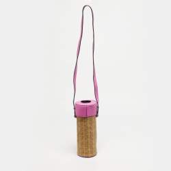 مملوكة مسبقًا حقيبة كروس كيت سبيد "شامبين بوكس" جلد منسوج مطبوع بني/فوشيا