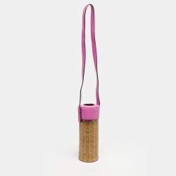 مملوكة مسبقًا حقيبة كروس كيت سبيد "شامبين بوكس" جلد منسوج مطبوع بني/فوشيا