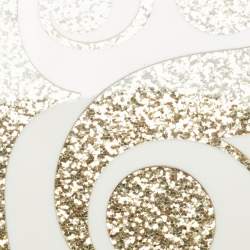 Pre Owned Kate Spade Wedding Belles Ampersand White/Gold Acrylic Clutch