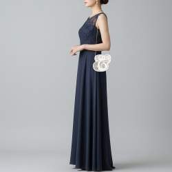 Pre Owned Kate Spade Wedding Belles Ampersand White/Gold Acrylic Clutch