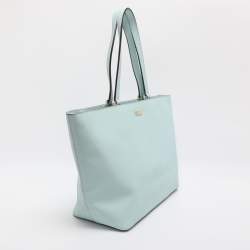 Pre Owned حقيبة يد للتسوق كيت سبيد توركواز باهت جلد صافينو