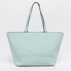 Pre Owned حقيبة يد للتسوق كيت سبيد توركواز باهت جلد صافينو