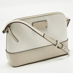 مملوكة مسبقًا Kate Spade Bay Street Hanna White/Beige Leather Crossbody Bag