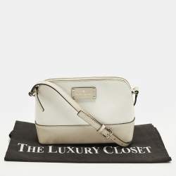 مملوكة مسبقًا Kate Spade Bay Street Hanna White/Beige Leather Crossbody Bag