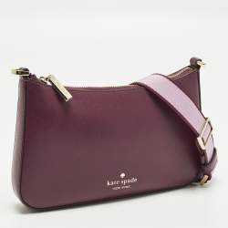 Pre Owned Kate Spade Burgundy Leather Crossbody Bag