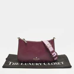 Pre Owned Kate Spade Burgundy Leather Crossbody Bag