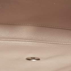 Pre Owned حقيبة يد جلد برتقالي/أبيض مع قفل فيونكة كيت سبيد