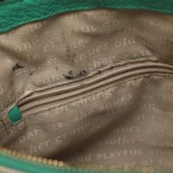 مملوكة مسبقًا حقيبة ساتشل كيت سبيد جروف كورت ميز قماش مخطط أخضر/بيج وجلد